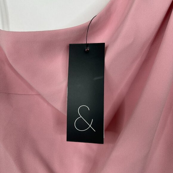 NWT SACHIN + BABI Grace Dress in Strawberry Midi One Shoulder Pink 6 #9229 - Picture 6 of 9